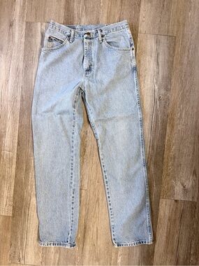 VINTAGE WRANGLER Light Wash Classic Straight Fit